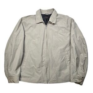 Tasso Elba Golf‎ Jacket Mens XL Tan Beige Zip Casual Outerwear Bomber